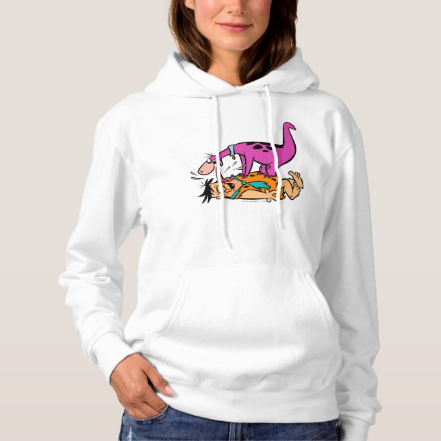 Dino Licking Fred Flintstone Hoodie (Vorderseite)