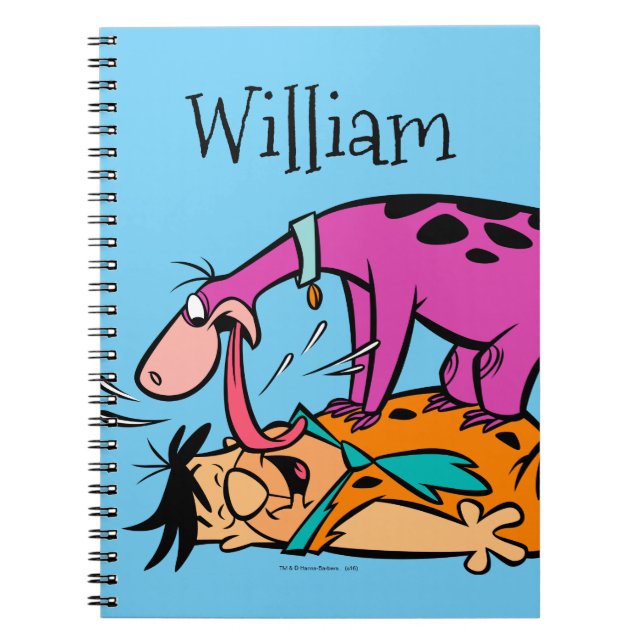 Dino Licking Fred Flintstone Notizblock (Vorderseite)