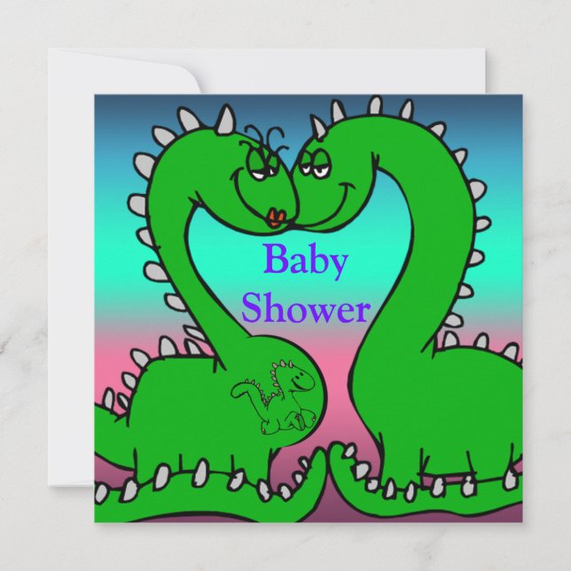 Dino-Liebe-Baby-Dusche Einladung (Vorderseite)
