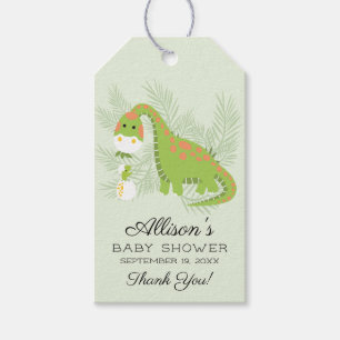Dino Liebe Boys Babydusche Geschenkmarke Geschenkanhänger