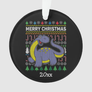 Dino Lila Weihnachts-Sweater Wildlife Series Ornament