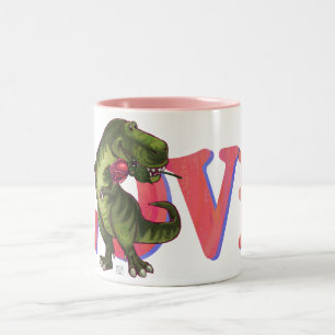 Dino mit Rose Liebe Tasse