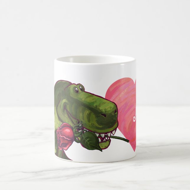 Dino mit Rose Sei meine Tasse (Mittel)