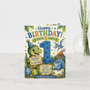Dino-Mite 1. Geburtstag Karte