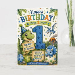 Dino-Mite 1. Geburtstag Karte
