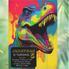 Dino-Mite 5. Geburtstag Einladung