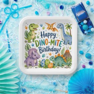 Dino-Mite Alles Gute zum Geburtstag Pappteller
