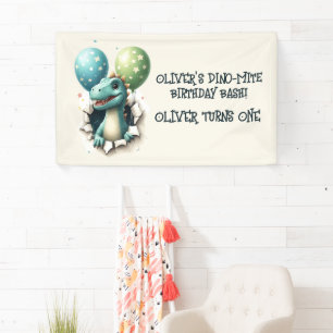 Dino-Mite Birthday Bash Banner