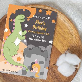Dino-mite Birthday Bash! HandGezeichnet Dinosaurie Einladung