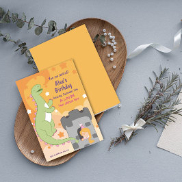 Dino-mite Birthday Bash! HandGezeichnet Dinosaurie Einladung