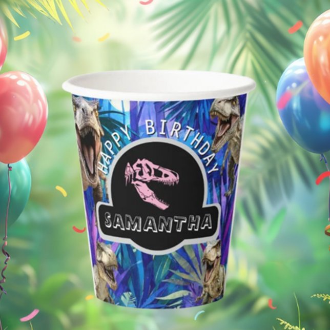Dino-Mite Birthday Bash Pappbecher (Celebrate in style with our Dino-Mite Birthday Bash Paper Cups! )