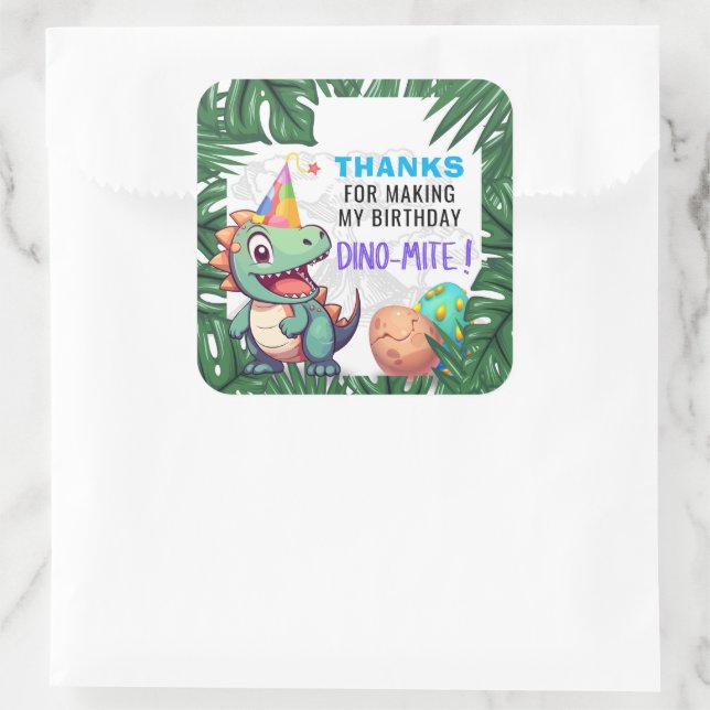 Dino-mite Birthday Danke Stickers (Tasche)