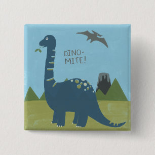 Dino-mite Dinosaur Button