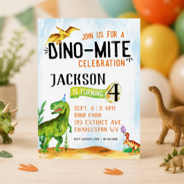 Dino-Mite Dinosaur Einladung zum Geburtstag