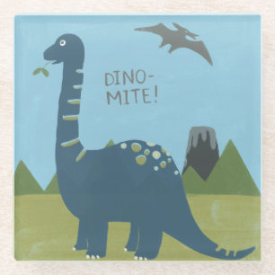 Dino-mite Dinosaur Glasuntersetzer