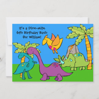 Dino-mite Dinosaurier Einladungen zum Geburtstag