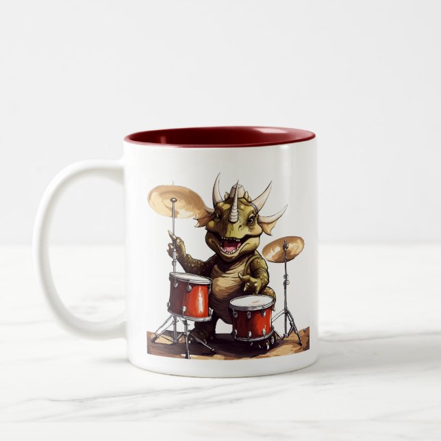 Dino-mite Drummer Kid's Tasse (Links)