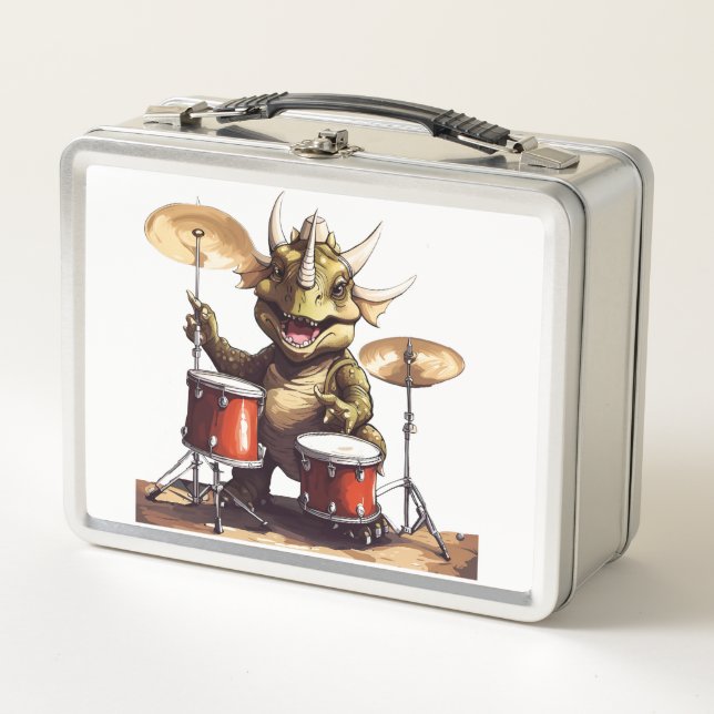 Dino-mite Drummer Metal Lunchbox (Vorderseite)