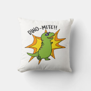Dino-mite Funny TRex Dinosaur Pun Kissen