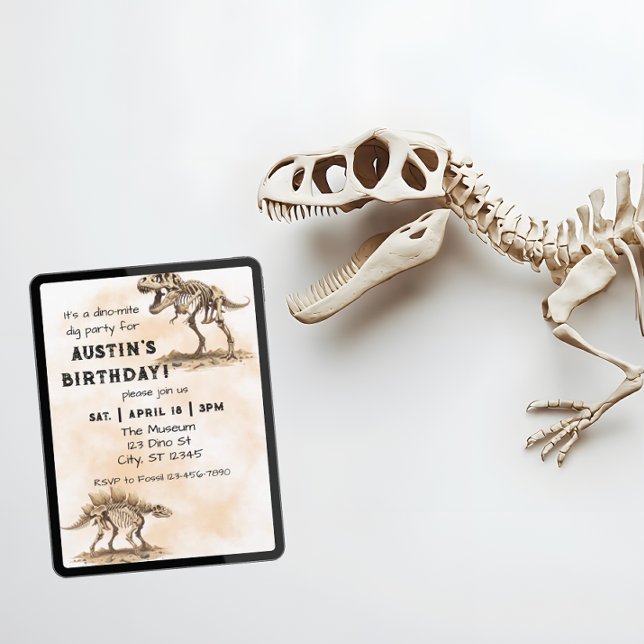 Dino-Mite Grab Geburtstagsfeier Einladung (Von Creator hochgeladen)