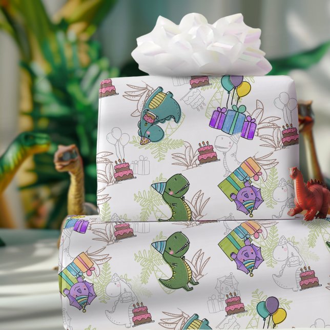 Dino-Mite Kids Geburtstagsparty Dinosaurier Geschenkpapier (Von Creator hochgeladen)