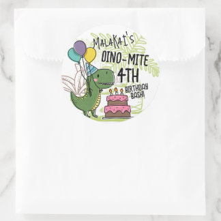 Dino-Mite Kids Geburtstagsparty Dinosaurier Runder Aufkleber