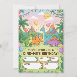Dino-Mite Kindergeburtstagseinladung Einladung