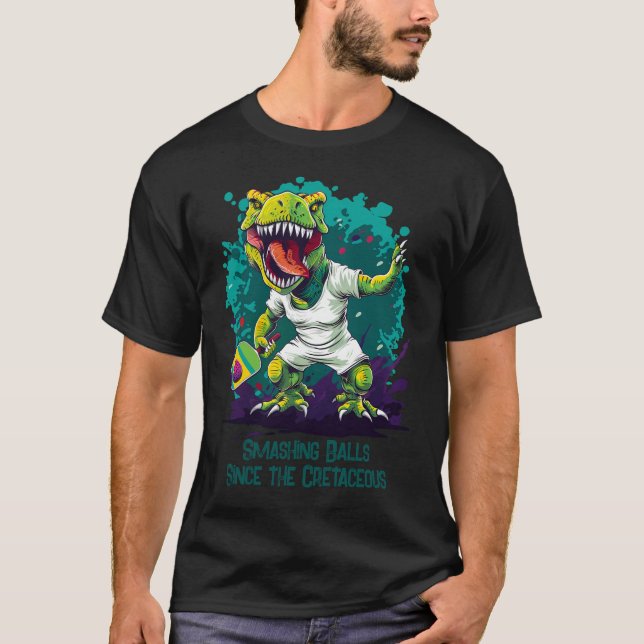Dino-mite lustiger Pickleball  T-Shirt (Vorderseite)