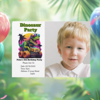 Dino-Mite Monster Truck Birthday Bash Einladung