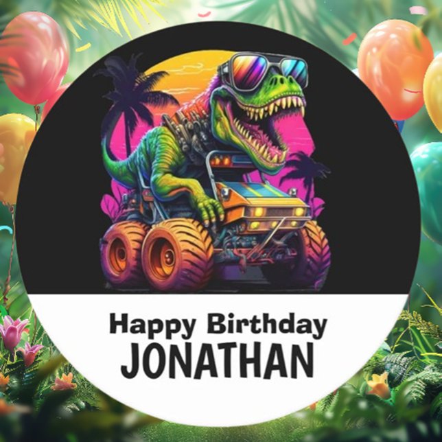 Dino-Mite Monster Truck Geburtstagsparty Pappteller ( . Grab your party supplies now for an unforgettable dino adventure!)