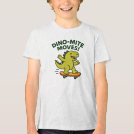 Dino-Mite Moves Cooler Skateboard-Dinosaur Tri-Blend Shirt
