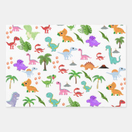 "Dino-mite Party: Jurassic Joy Unleashed! Geschenkpapier Set