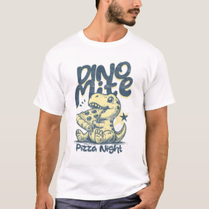 Dino Mite Pizza Nacht Süße Kunst T-Shirt