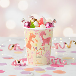 Dino-Mite-Rosa-Dino-Geburtstagsparty Pappbecher