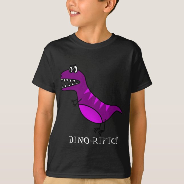 Dino-niedliche lila Dinosaurier-Kinderdesign T-Shirt (Vorderseite)
