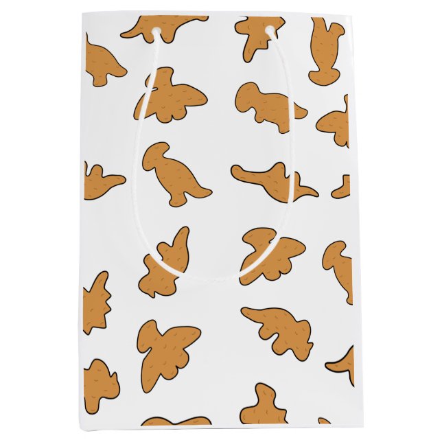 Dino Nuggets Pattern Mittlere Geschenktüte (Vorderseite)