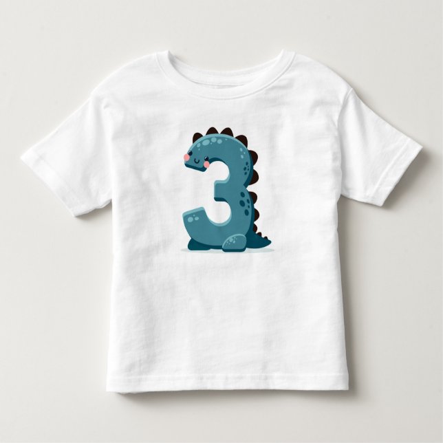 Dino number Tree Kleinkind T-shirt (Vorderseite)