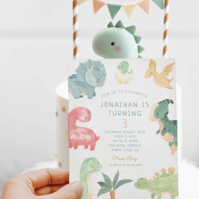 Dino Party Dino mite Birthday Einladung (Von Creator hochgeladen)