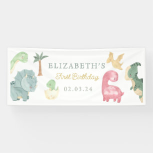 Dino Party Dino mite Geburtstag Willkommen Banner