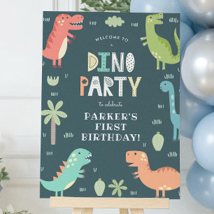 Dino-Party-Dinosauren-Geburtstagsfeier-Willkommens Poster