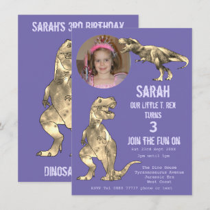 Dino-Party-Dinosaurier T Rex Mädchen 3. Geburtstag