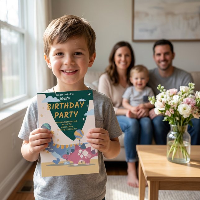 Dino-Party Einladungen: Spaß & Easy Scrip Einladung (Roar-Some Dinosaur Birthday Party Invitation Fun Script Design)