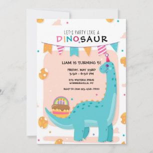 Dino-Party-Geburtstag Einladung