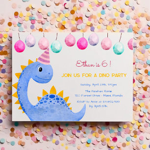Dino-Party-Kinder-Geburtstags-Einladung Einladung