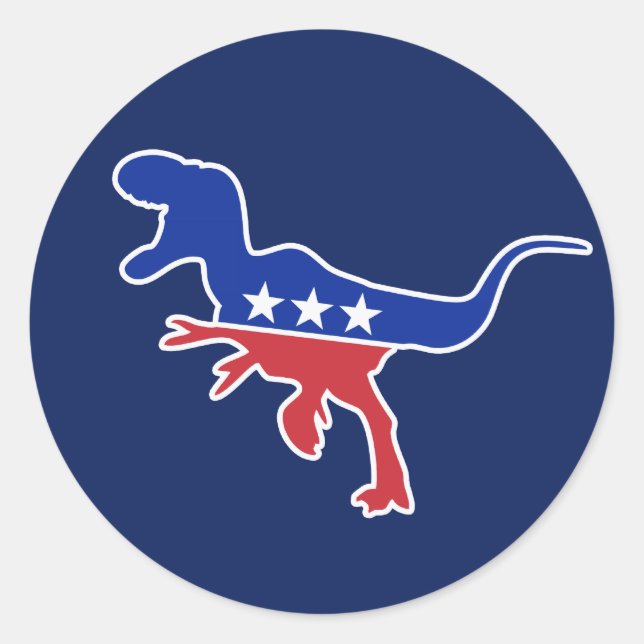 Dino-Party-Logo Runder Aufkleber (Vorderseite)