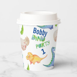Dino Party Niedlich Dinosaur Geburtstag Junge Name Pappbecher