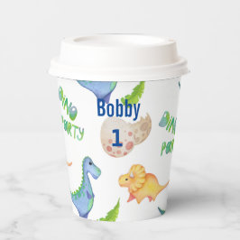 Dino Party Niedlich Dinosaur Geburtstag Junge Name Pappbecher