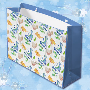 Dino Party Niedlich Dinosaur Geburtstag Junge pers Große Geschenktüte