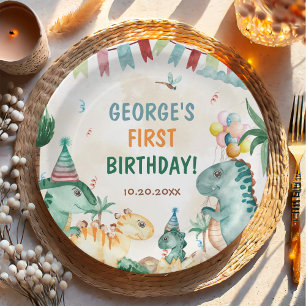 Dino Party Niedlich Dinosaurier Erster Geburtstag Pappteller