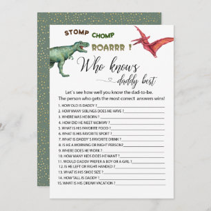 Dino Party Stomp Chomp Roar Games, die Papa kennen Einladung
